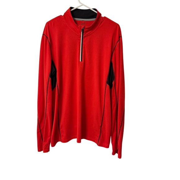 ID Ideology Colorblock Performance Shirt Size L Red Black Long Sleeve Athleisure - Picture 16 of 16